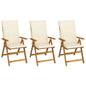 Garden Reclining Chairs 2 Pcs With Cushions Solid Acacia Wood