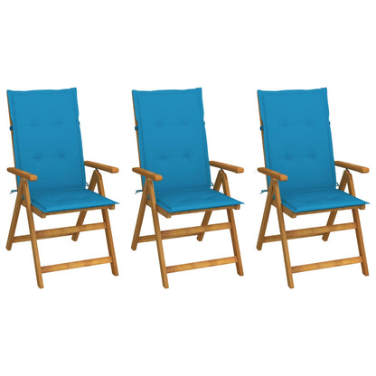 Garden Reclining Chairs 2 Pcs With Cushions Solid Acacia Wood