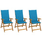 Garden Reclining Chairs 2 Pcs With Cushions Solid Acacia Wood