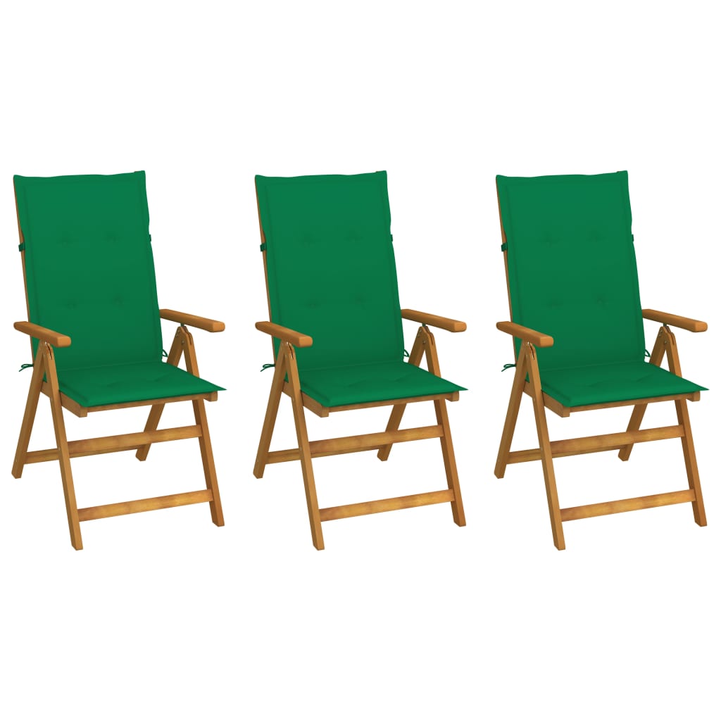 Garden Reclining Chairs 2 Pcs With Cushions Solid Acacia Wood