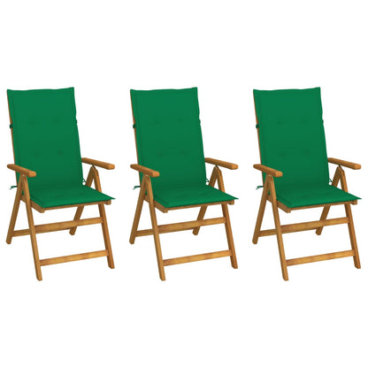 Garden Reclining Chairs 2 Pcs With Cushions Solid Acacia Wood