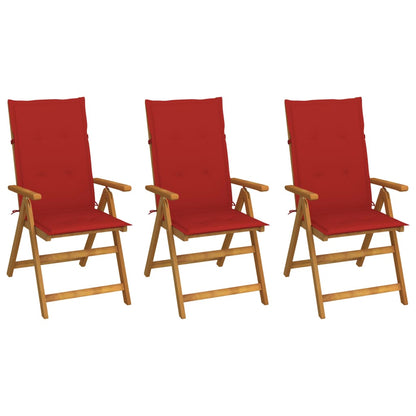 Garden Reclining Chairs 2 Pcs With Cushions Solid Acacia Wood