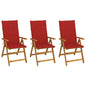 Garden Reclining Chairs 2 Pcs With Cushions Solid Acacia Wood