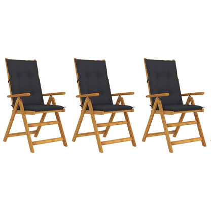 Garden Reclining Chairs 2 Pcs With Cushions Solid Acacia Wood