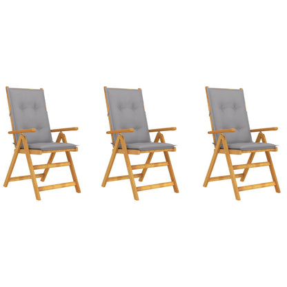 Garden Reclining Chairs 2 Pcs With Cushions Solid Acacia Wood