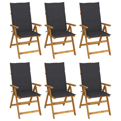 Garden Reclining Chairs 2 Pcs With Cushions Solid Acacia Wood