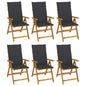 Garden Reclining Chairs 2 Pcs With Cushions Solid Acacia Wood