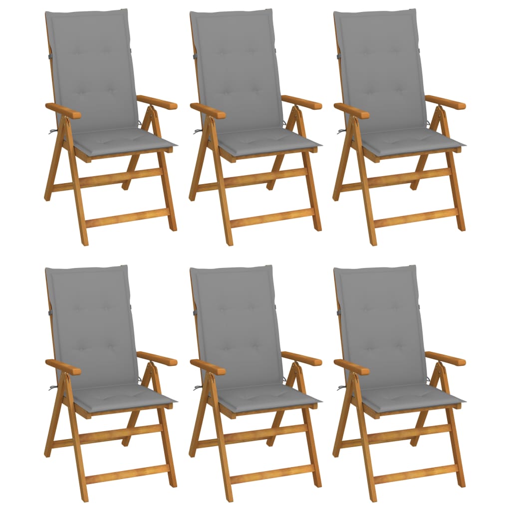 Garden Reclining Chairs 2 Pcs With Cushions Solid Acacia Wood