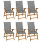 Garden Reclining Chairs 2 Pcs With Cushions Solid Acacia Wood
