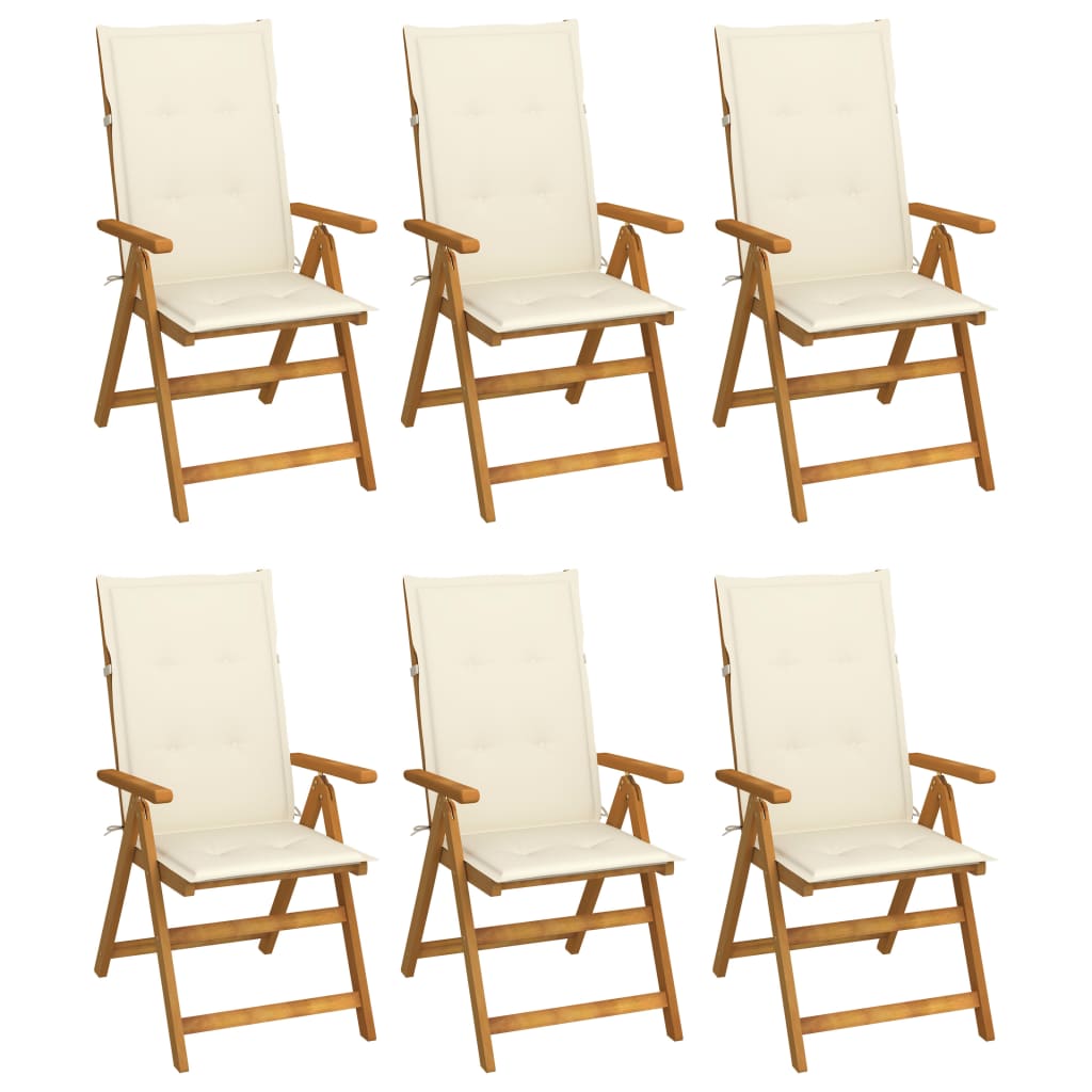 Garden Reclining Chairs 2 Pcs With Cushions Solid Acacia Wood