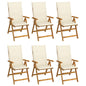 Garden Reclining Chairs 2 Pcs With Cushions Solid Acacia Wood