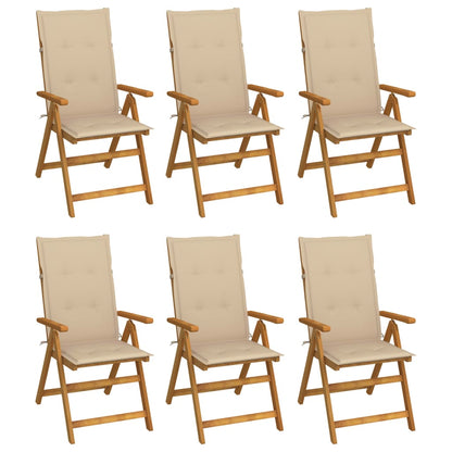 Garden Reclining Chairs 2 Pcs With Cushions Solid Acacia Wood