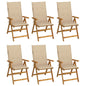 Garden Reclining Chairs 2 Pcs With Cushions Solid Acacia Wood