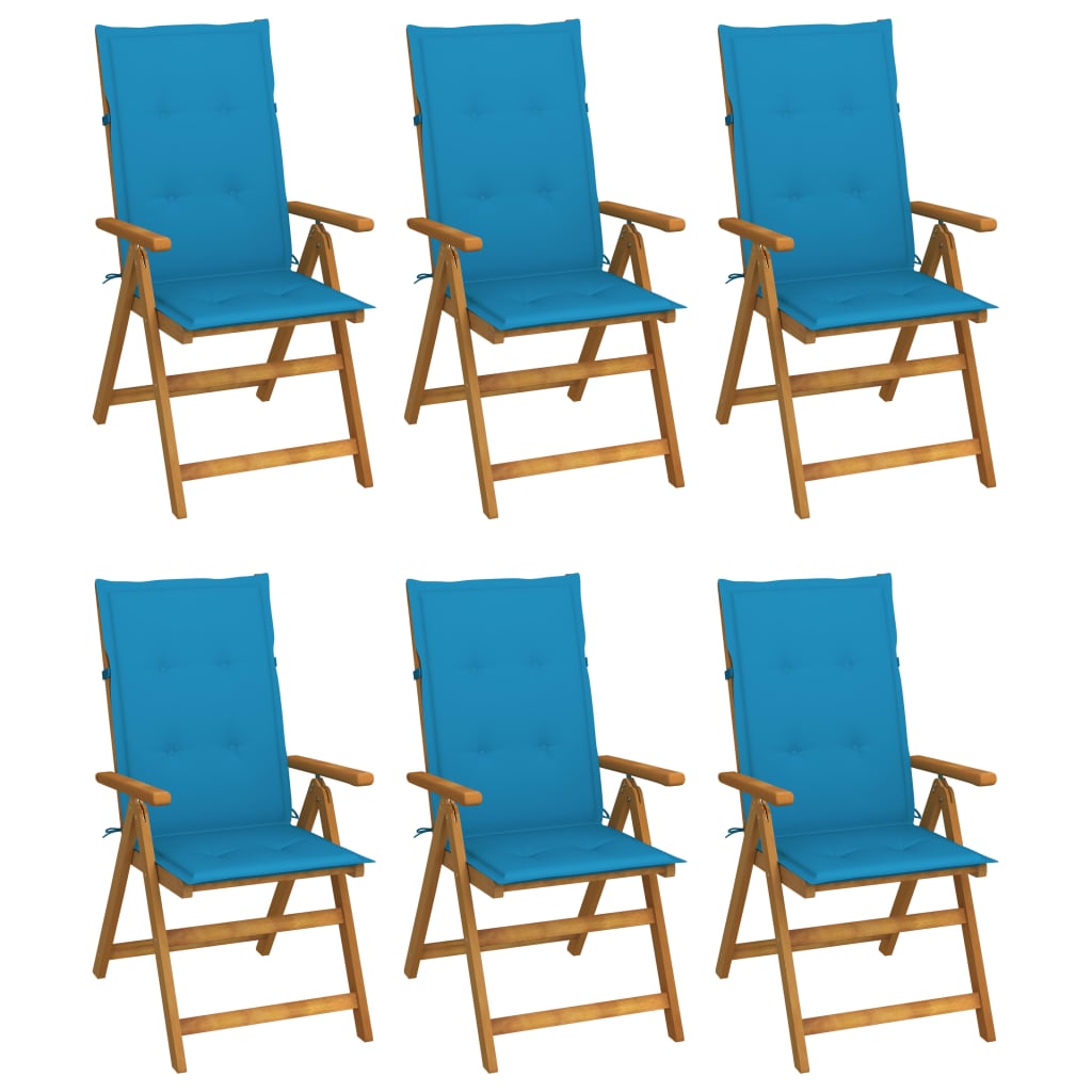 Garden Reclining Chairs 2 Pcs With Cushions Solid Acacia Wood
