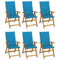 Garden Reclining Chairs 2 Pcs With Cushions Solid Acacia Wood