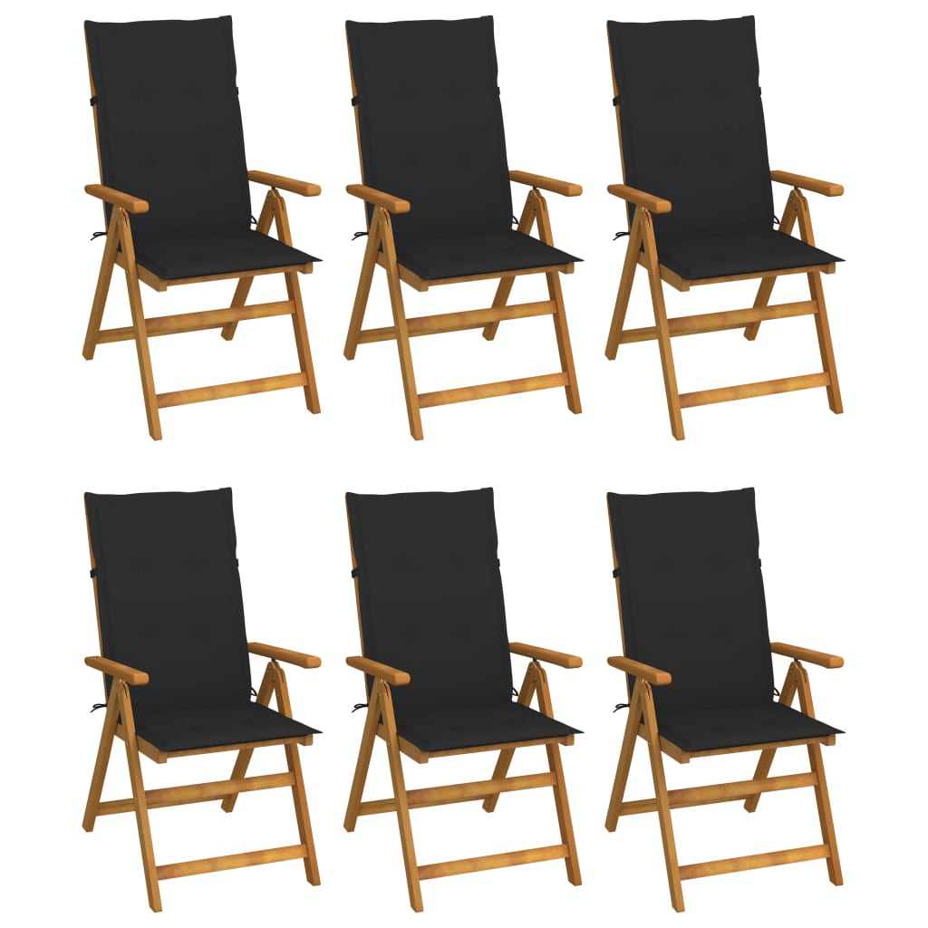 Garden Reclining Chairs 2 Pcs With Cushions Solid Acacia Wood
