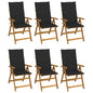 Garden Reclining Chairs 2 Pcs With Cushions Solid Acacia Wood