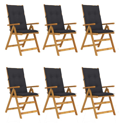 Garden Reclining Chairs 2 Pcs With Cushions Solid Acacia Wood