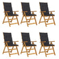Garden Reclining Chairs 2 Pcs With Cushions Solid Acacia Wood