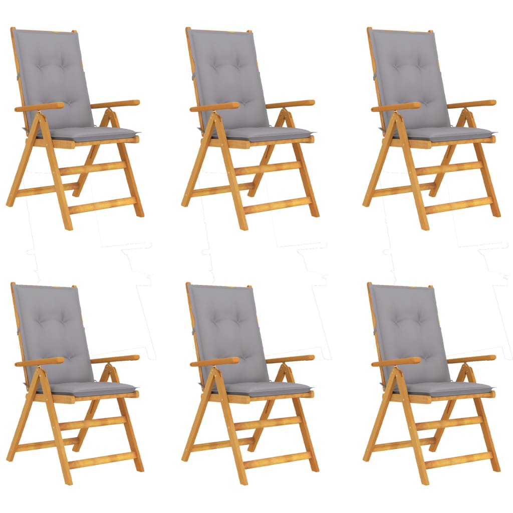 Garden Reclining Chairs 2 Pcs With Cushions Solid Acacia Wood