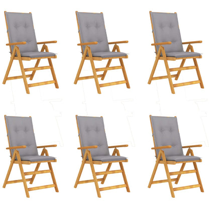 Garden Reclining Chairs 2 Pcs With Cushions Solid Acacia Wood