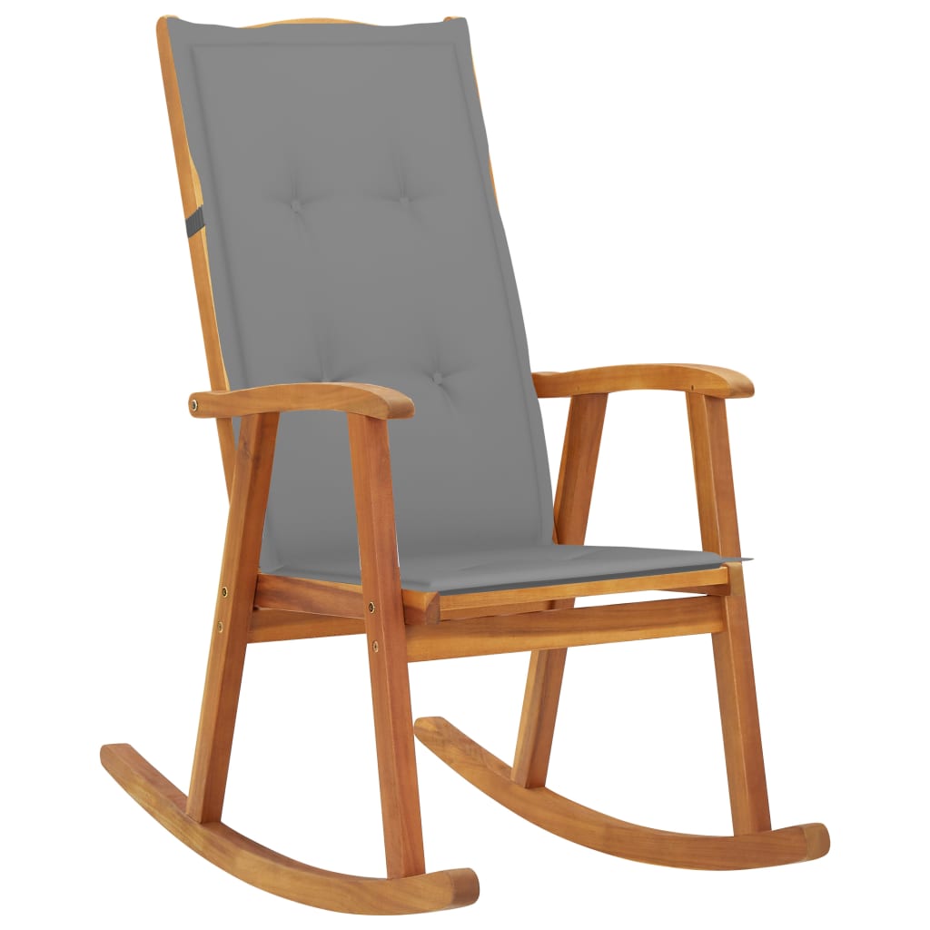 Rocking Chair With Cushions Solid Acacia Wood