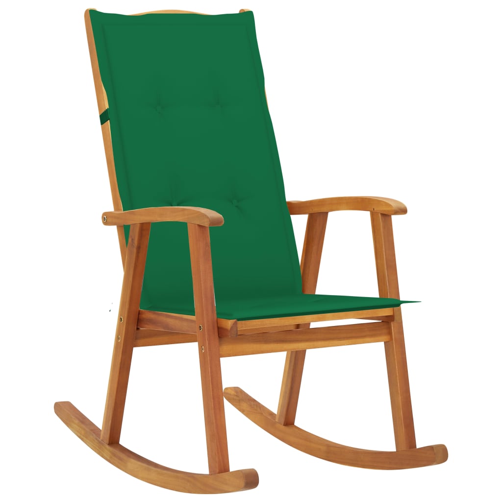 Rocking Chair With Cushions Solid Acacia Wood