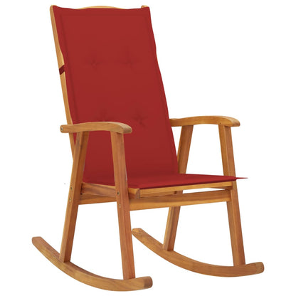 Rocking Chair With Cushions Solid Acacia Wood
