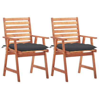 Outdoor Dining Chairs 3 Pcs With Cushions Solid Acacia Wood