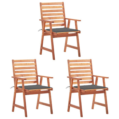 Outdoor Dining Chairs 2 Pcs With Cushions Solid Acacia Wood