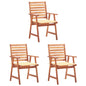 Outdoor Dining Chairs 2 Pcs With Cushions Solid Acacia Wood