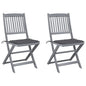 Folding Outdoor Chairs 4 Pcs With Cushions Solid Acacia Wood