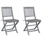 Folding Outdoor Chairs 4 Pcs With Cushions Solid Acacia Wood