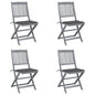 Folding Outdoor Chairs 4 Pcs With Cushions Solid Acacia Wood