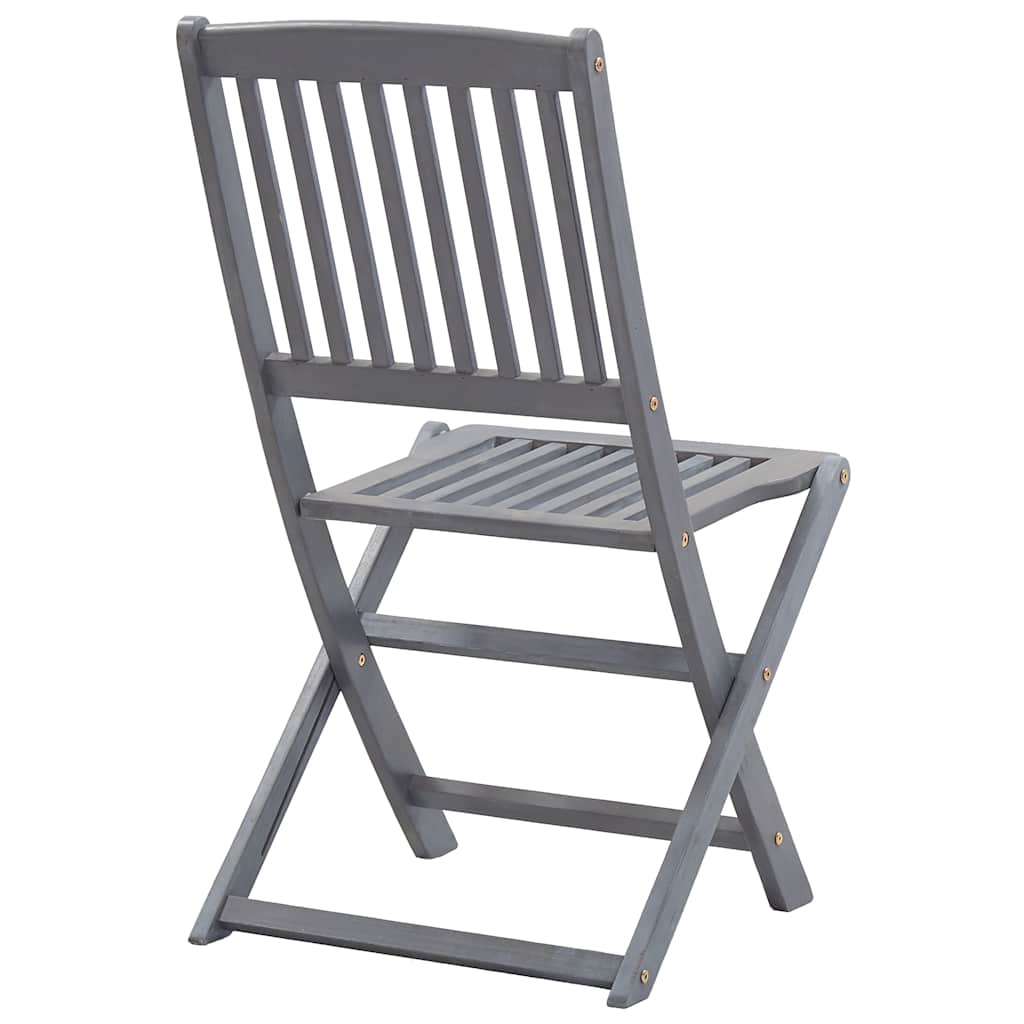 Folding Outdoor Chairs 4 Pcs With Cushions Solid Acacia Wood