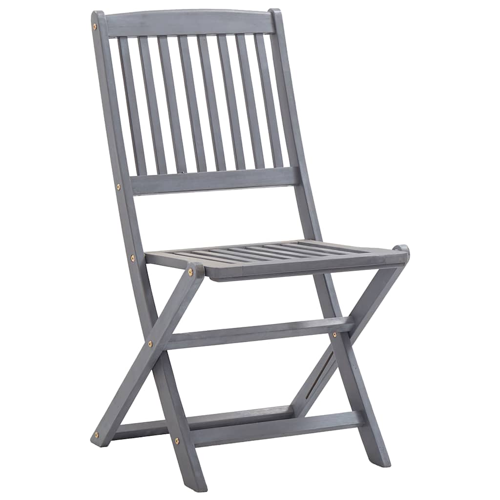 Folding Outdoor Chairs 4 Pcs With Cushions Solid Acacia Wood