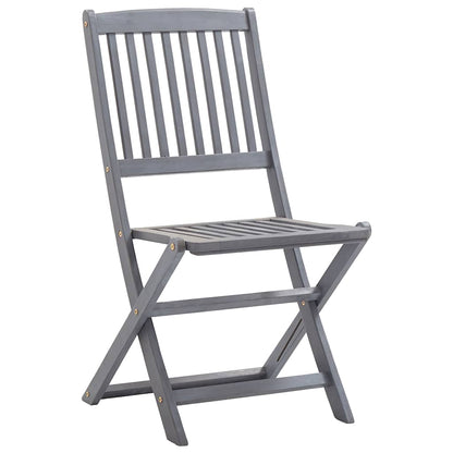 Folding Outdoor Chairs 4 Pcs With Cushions Solid Acacia Wood