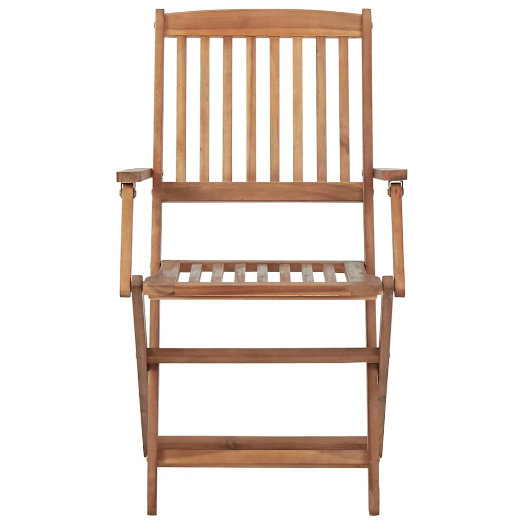 Folding Garden Chairs 4 Pcs With Cushions Solid Wood Acacia