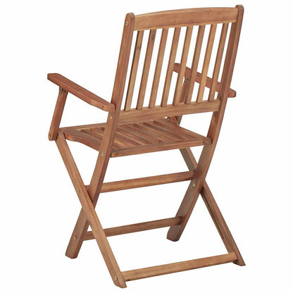 Folding Garden Chairs 4 Pcs With Cushions Solid Wood Acacia