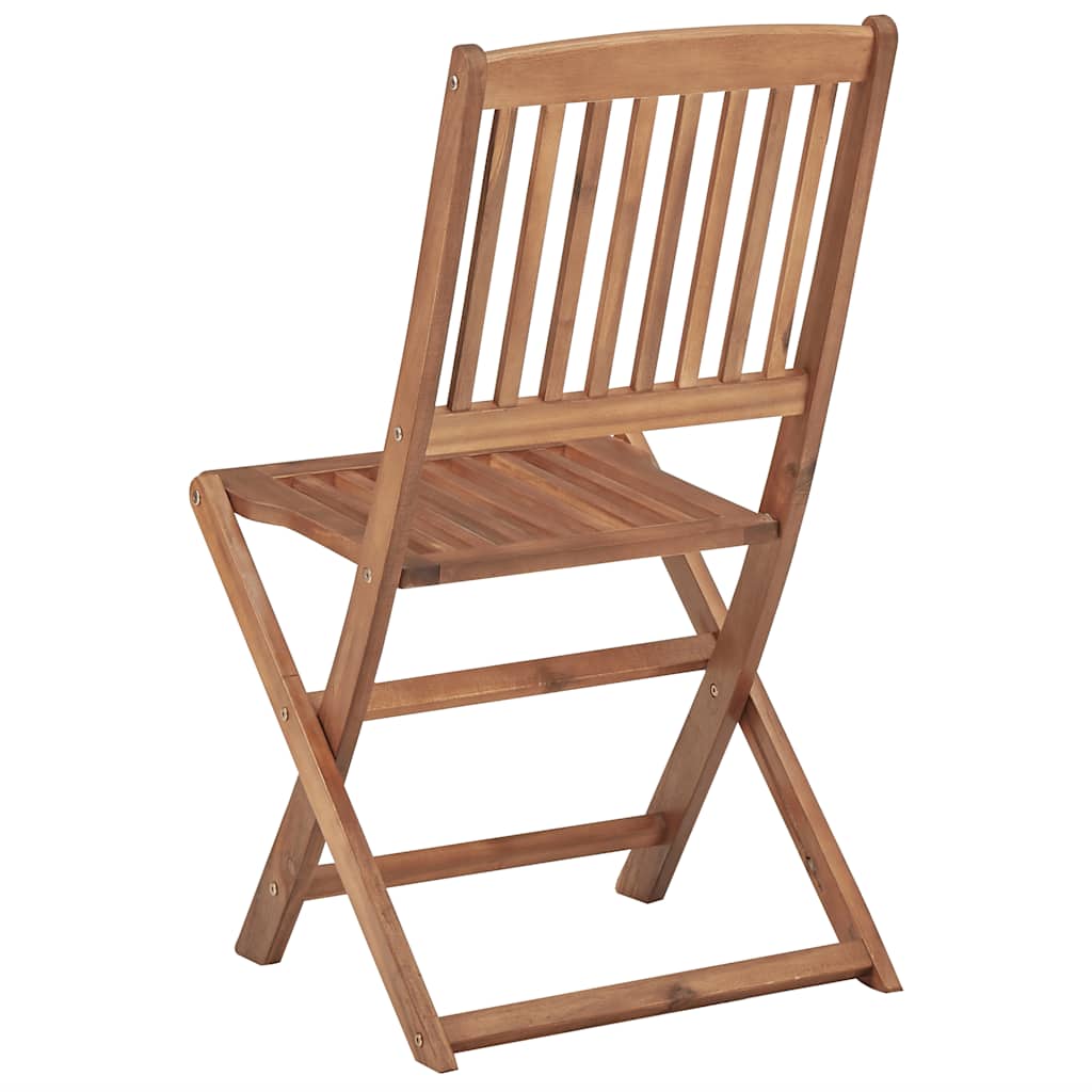 Folding Garden Chairs 2 Pcs With Cushions Solid Wood Acacia