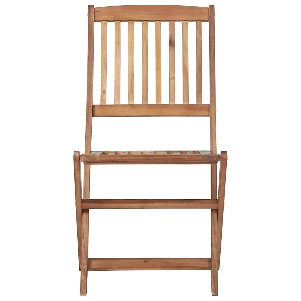 Folding Garden Chairs 2 Pcs With Cushions Solid Wood Acacia