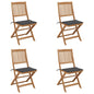Folding Garden Chairs 2 Pcs With Cushions Solid Wood Acacia