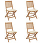 Folding Garden Chairs 2 Pcs With Cushions Solid Wood Acacia