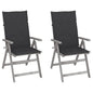 Garden Reclining Chairs 2 Pcs With Cushions Solid Wood Acacia