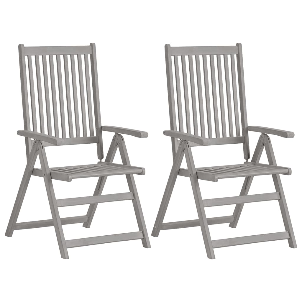 Garden Reclining Chairs 2 Pcs With Cushions Solid Wood Acacia