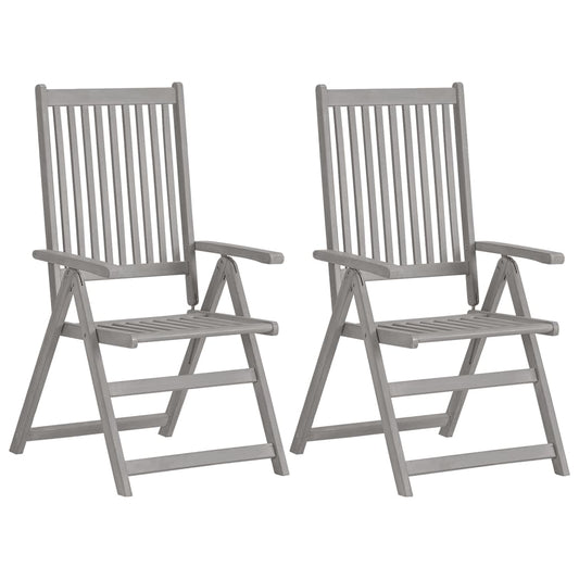 Garden Reclining Chairs 2 Pcs With Cushions Solid Wood Acacia