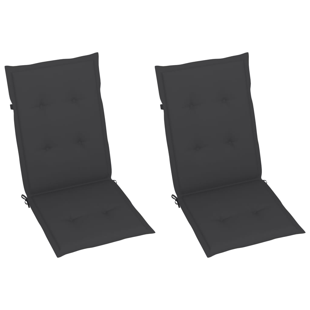 Garden Reclining Chairs 2 Pcs With Cushions Solid Wood Acacia