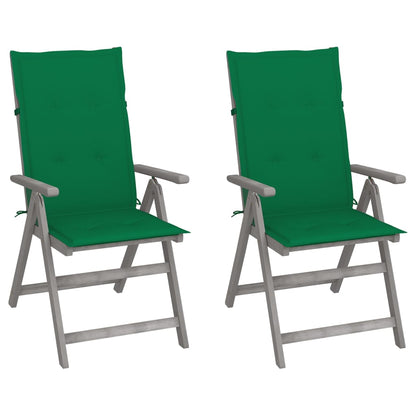 Garden Reclining Chairs 2 Pcs With Cushions Solid Wood Acacia