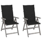 Garden Reclining Chairs 2 Pcs With Cushions Solid Wood Acacia