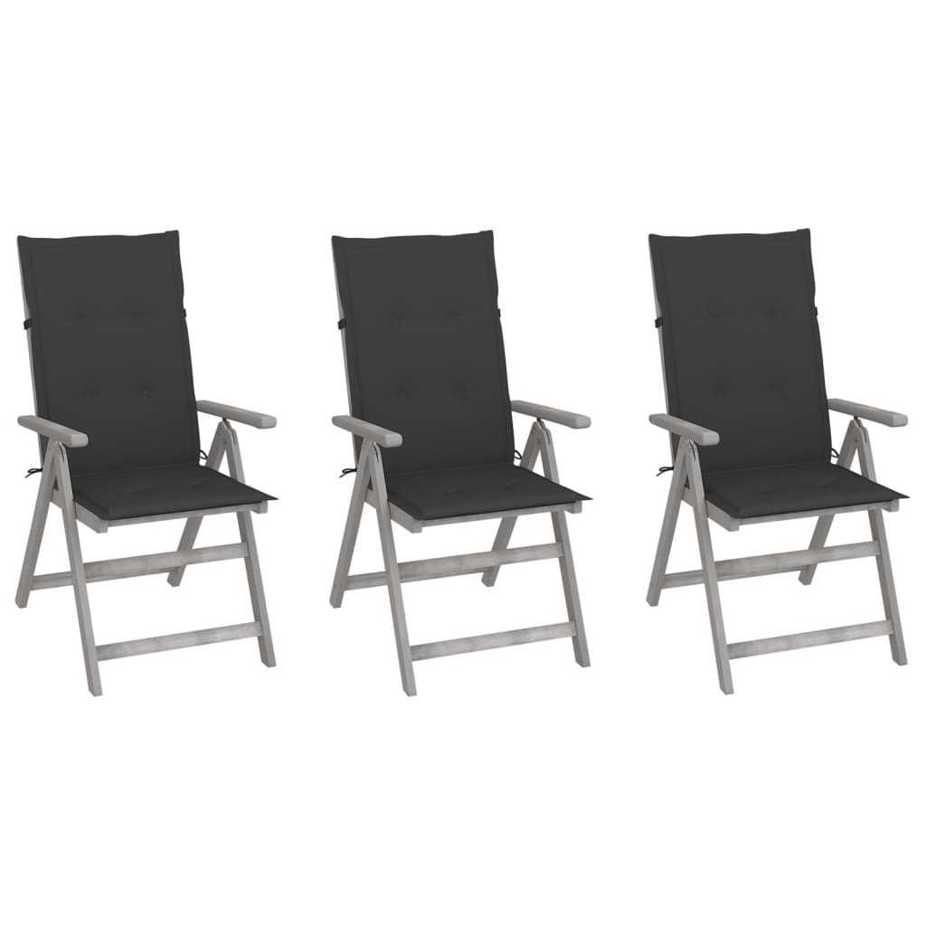 Garden Reclining Chairs 2 Pcs With Cushions Solid Wood Acacia